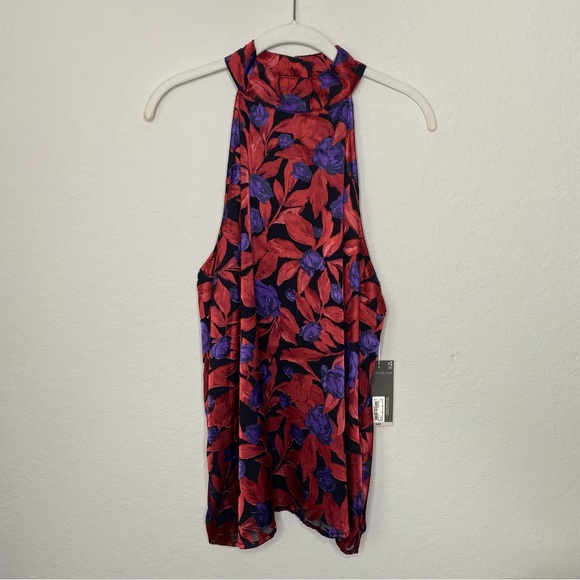Worthington Floral Halter Neck Top - Red and Purple - Picture 5 of 14